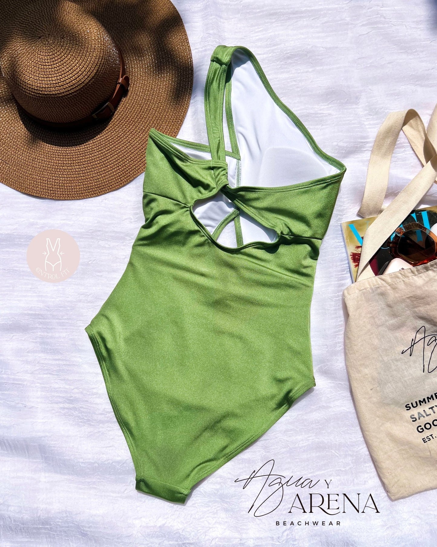 Portofino Fit Eucalipto Satin - Agua y Arena Beachwear