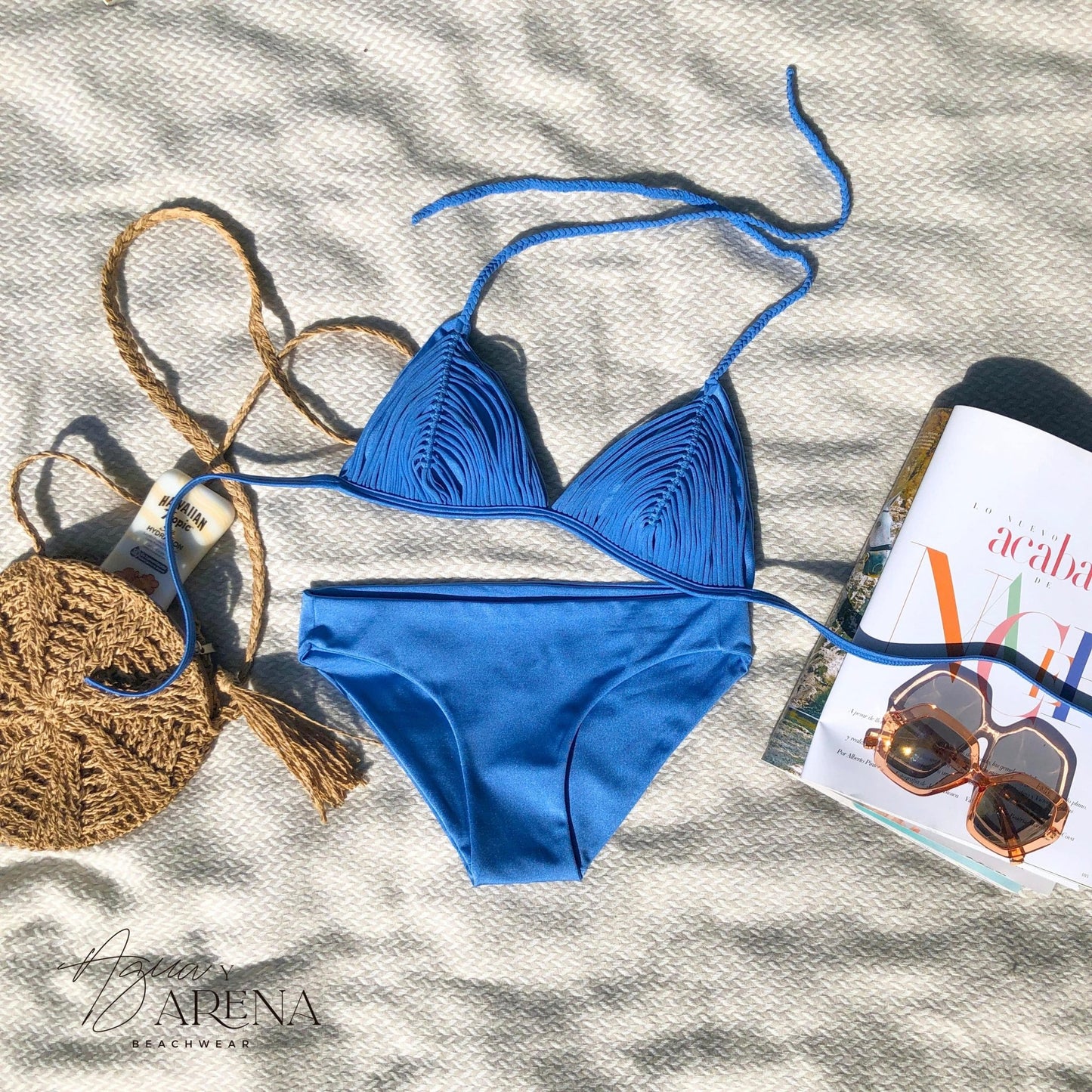 Xpu - Ha Bikini Royal Blue Satín - Agua y Arena Beachwear