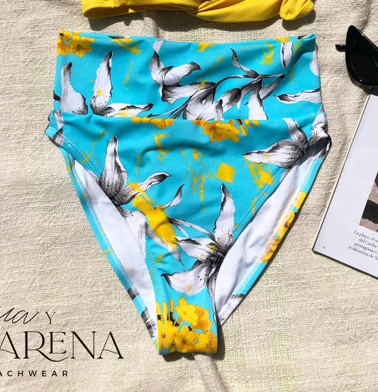 Bottom Ankara Sky Flowers - Agua y Arena Beachwear