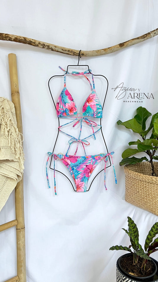 Kailua Bikini Hawaiian Blue - Agua y Arena Beachwear