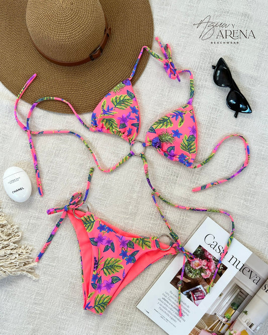 Kailua Bikini Pineapple Neon - Agua y Arena Beachwear