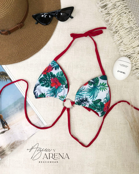 Top Kailua Tropical Red - Agua y Arena Beachwear